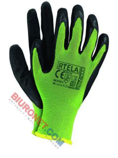 Rękawice robocze, ochronne, RTELA, zielono-czarne rozmiar 7