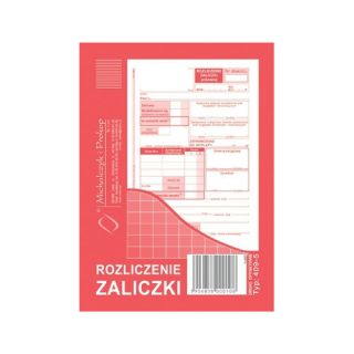 Rozliczenie zaliczki A6, 40 kartek, offsetowy druk Michalczyk i Prokop 409-5 40 kartek