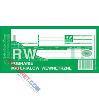 RW Pobranie materiałów wewnętrzne 1/3 A4, 80 kartek, samokopiujący druk Michalczyk i Prokop 354-8 80 kartek