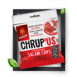 Salami Chips CHRUP'US Sokołów, czipsy mięsne, 25g Chilli - pikantne