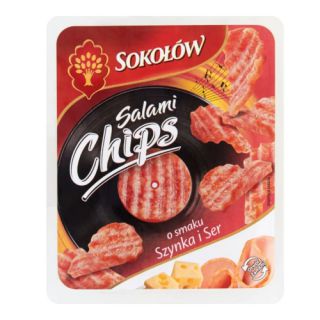 Salami Chips Szynka i Ser Sokołów, czipsy mięsne 60g