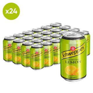 Schweppes Lemon 0,33L, napój gazowany o smaku cytrynowym 24 sztuki