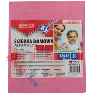 Ścierka uniwersalna domowa Office Products 32x38 cm, gruba, mix kolorów 3 sztuki