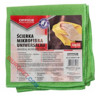 Ścierka z mikrofibry Office Products 30x30 cm, uniwersalna, mix kolorów 1 sztuka