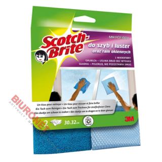 Ścierka z mikrofibry Scotch Brite Do Szyb i Luster 30 x 32 cm, niebieska 2 sztuki