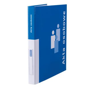 Segregator ringowy do akt osobowych Donau A4/2R/20mm, ringi O, grzbiet 35mm, przekładki ABCDE niebieski