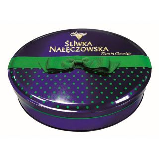 Śliwka Nałęczowska w czekoladzie Solidarność, w puszce 250g