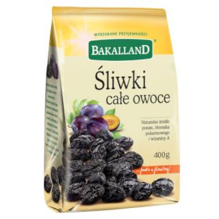 Śliwki całe owoce Bakalland, suszone 400g