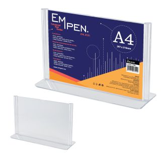 Stojak plakatowy Kon-Plast typu L, poziomy, krystaliczny format A4