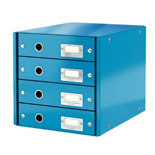 Szafka Leitz Click&Store WOW, kartonowy pojemnik z 4 szufladami niebieska