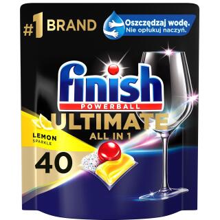 Tabletki Finish Ultimate Lemon, żelowe kapsułki do zmywarek 40 sztuk