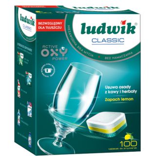 Tabletki Ludwik Classic Lemon, tabletki do zmywarek 100 sztuk