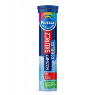 Tabletki musujące Plusssz Magnez Skurcz Complex 20 tabletek, smak pomarańcza & grejpfrut 86 g