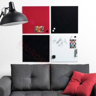 Tablica szklana 2X3 Board Company, 45 x 45 cm, suchościeralna, magnetyczna czerwony