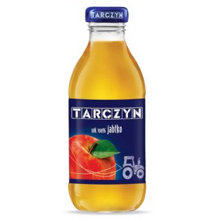 Tarczyn Jabłkowy 300ml, owocowy sok 100% w szklanej butelce 15 sztuk