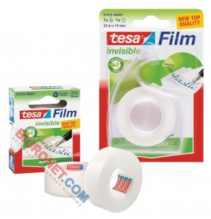 Taśma biurowa Tesa Film Invisible, z podajnikiem Easy Cut 19 mm x 33 m