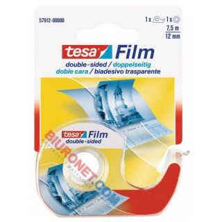 Taśma dwustronna Tesa Film, z podajnikiem 12 mm x 7,5 m