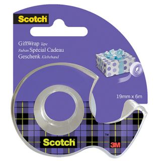 Taśma klejąca Scotch Gift Wrap z podajnikiem, niewidoczna, do pakowania prezentów 19mm x 6m