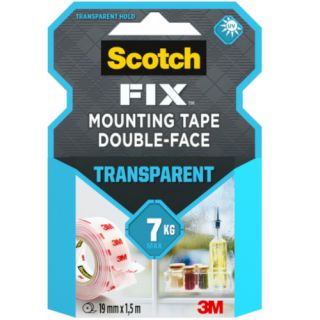 Taśma montażowa Scotch FIX Transparent max 7kg, dwustronna, przezroczysta 19 mm x 1,5 m