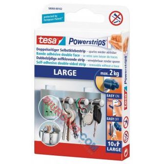 Taśma montażowa Tesa PowerStrips do 2kg, dwustronne paski, białe 10 sztuk