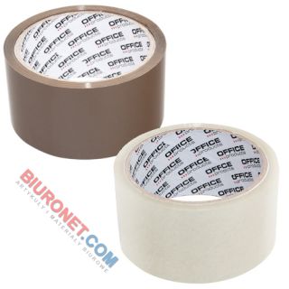 Taśma pakowa Office Products 48mm x 46m, klej akrylowy, cienka 23 mikrony, 6 sztuk brązowa