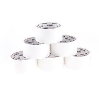 Taśma pakowa Office Products 48mm x 46m, kolorowa, klej akrylowy, 6 sztuk biała