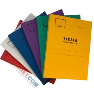 Teczka do akt osobowych Aro A4, preszpanowa, grzbiet harmonijkowy, z przekładkami ABCDE czerwony