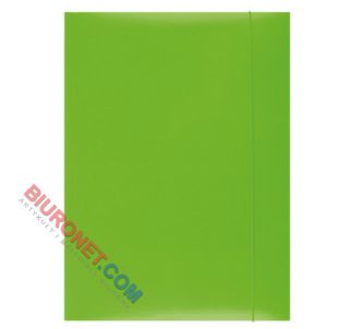 Teczka kartonowa Office Products A4, miękka 300g, lakierowana, z prostą gumką zielony