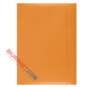 Teczka kartonowa Office Products A4, miękka 300g, lakierowana, z prostą gumką pomarańczowy