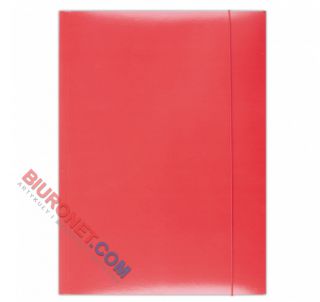 Teczka kartonowa Office Products A4, miękka 300g, lakierowana, z prostą gumką czerwony