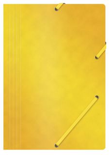 Teczka kartonowa Office Products A4, preszpanowa, z gumką na rogach, twarda 390g, opakowanie 10 sztuk żółta