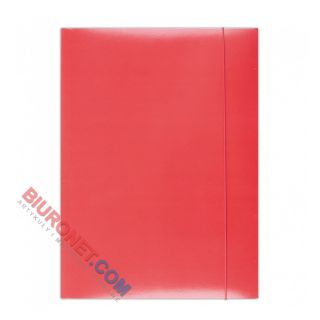 Teczka kartonowa Office Products A4, twarda 350g, lakierowana, z prostą gumką czerwona