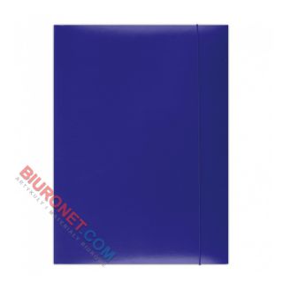 Teczka kartonowa Office Products A4, twarda 350g, lakierowana, z prostą gumką niebieska