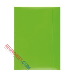 Teczka kartonowa Office Products A4, twarda 350g, lakierowana, z prostą gumką zielona
