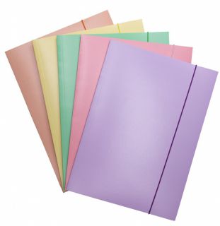 Teczka kartonowa Office Products Pastel A4, miękka 300g, lakierowana, z prostą gumką mix kolorów pastelowych