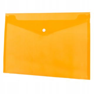 Teczka kopertowa Penmate PP-113 A4, plastikowa transparentna, zamykana na zatrzask pomarańczowa
