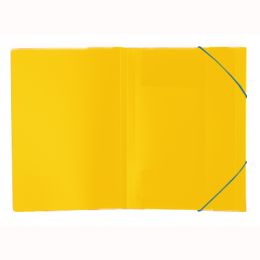 Teczka plastikowa Biurfol A4, grzbiet 25 mm, z gumką na rogach żółty