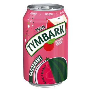 Tymbark 330ml, napój gazowany o smaku jabłkowo arbuzowym w puszce 12 sztuk