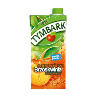 Tymbark Pomarańcza Brzoskwinia 1L, owocowy napój w kartonie 1 sztuka