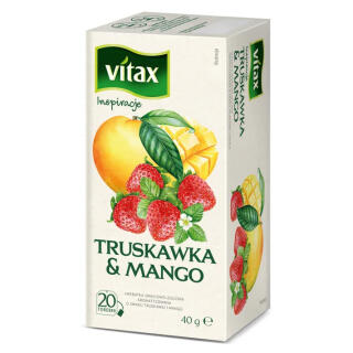 Vitax Inspirations, herbata owocowa, 20 torebek mango - truskawka