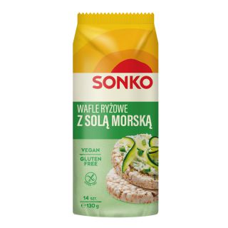 Wafle ryżowe Sonko 130g - 14 sztuk z solą morską