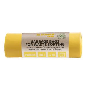 Worki do segregacji odpadów Donau ECO 60L x 10 sztuk, bez wiązania żółte