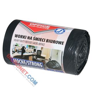 Worki na odpady biurowe Office Products Mocne LDPE, czarne 35L x 50 sztuk