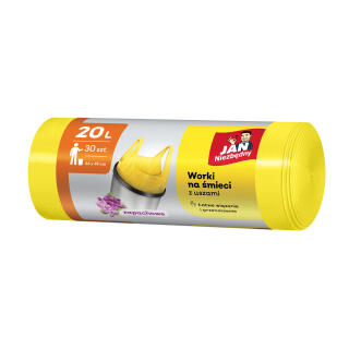 Worki na odpady Jan Niezbędny HDPE, z uszami, zółte, zapachowe 20L x 30 sztuk