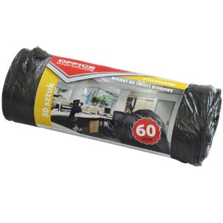 Worki na odpady Office Products Standard HDPE, czarne
 60L x 50 sztuk