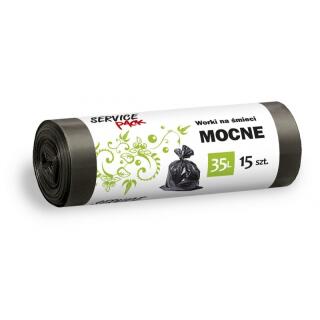 Worki na odpady Stella Service Pack Mocne LDPE, czarne 35L x 15 sztuk