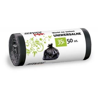 Worki na odpady Stella Service Pack Uniwersalne HDLD, czarne 35L x 50 sztuk