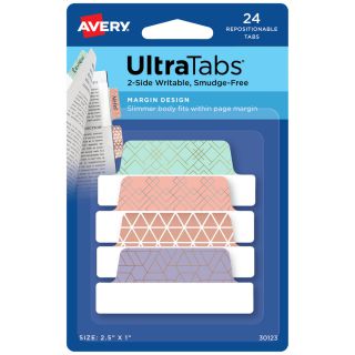 Zakładki indeksujące Avery Zweckform Ultra Tabs 63,5 x 25,4 mm, we wzory 24 sztuki
