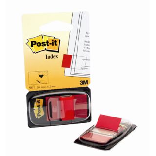 Zakładki indeksujące Post-it 25 x 43 mm, foliowe paski, 50 sztuk czerwony