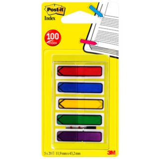 Zakładki indeksujące Post-it 684-ARR1 12x43 mm, foliowe strzałki, 100 sztuk w dyspenserze #3M 5 kolorów